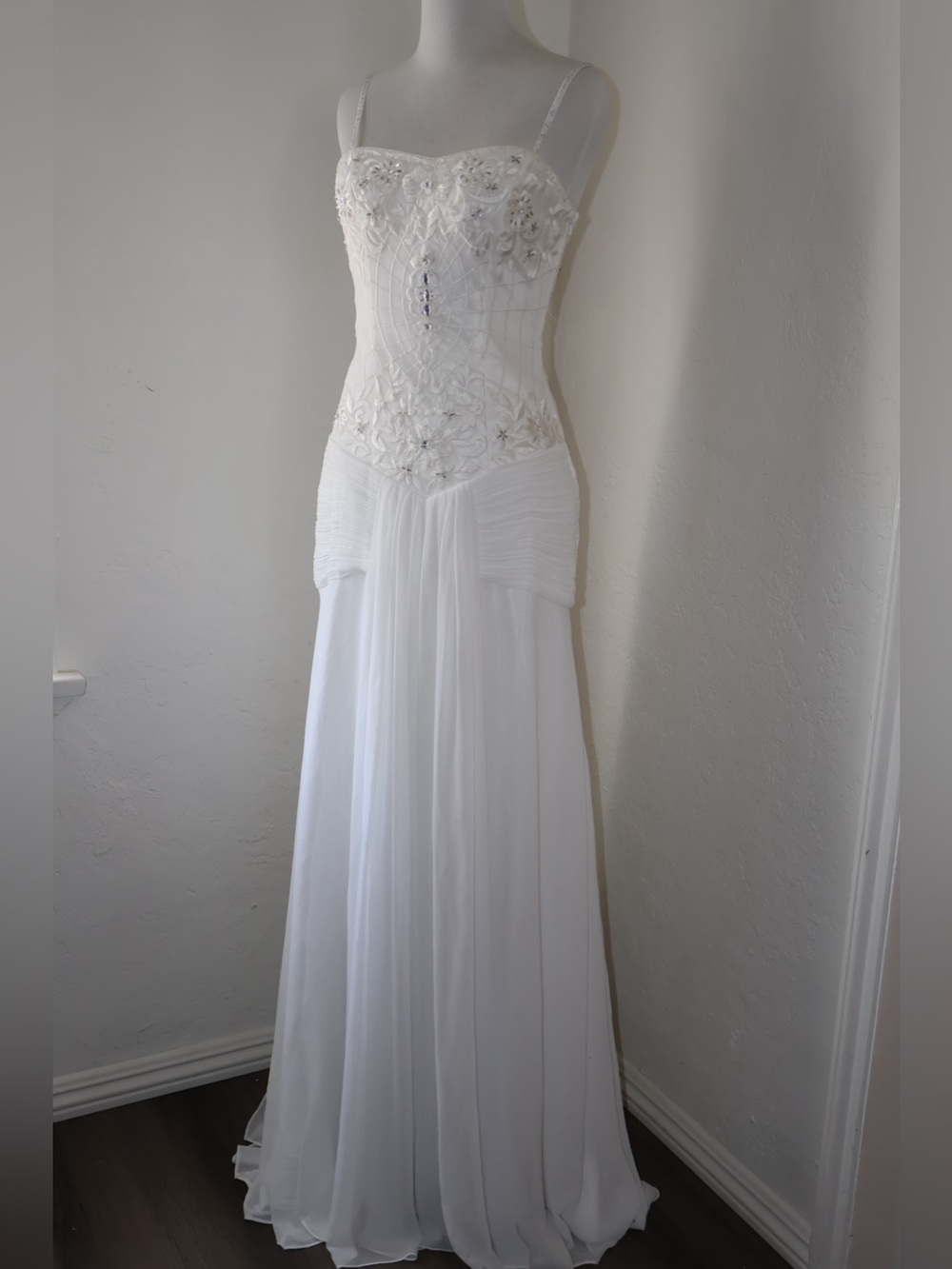 sue wong ivory beaded corset evening gown vintage y2k dress size 2 - Picture 8 of 17
